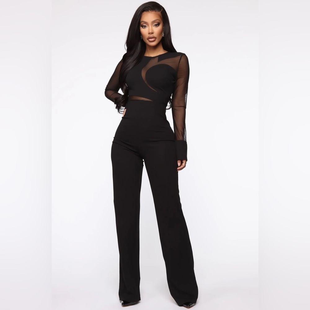 Fashion Nova Mesh Baby Jumpsuit - Black XL - Picture 2 of 4
